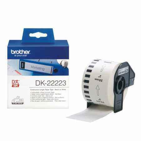 Banda Continua Hartie Original Brother Black on White- DK22223- pentru P-TOUCH QL-1100-1110-800-810-1050-1060-500-560-570-580-6