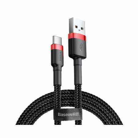 CABLU alimentare si date Baseus Cafule- Fast Charging Data Cable pt. smartphone- USB la USB Type-C- 100W- braided- 2m- rosu + ne