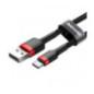 CABLU alimentare si date Baseus Cafule- Fast Charging Data Cable pt. smartphone- USB la USB Type-C- 100W- braided- 2m- rosu + ne