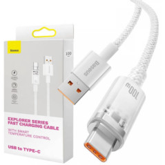 CABLU alimentare si date Baseus Explorer- Fast Charging Data Cable pt. smartphone- USB la USB Type-C 100W- senzor de temperatura