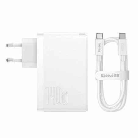 INCARCATOR retea Baseus GaN5 Pro- Quick Charge 140W- 1 x USB- 2 x USB Type-C- include cablu USB Type-C la USB Type-C 100W 1m- al