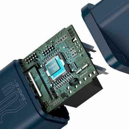 INCARCATOR retea Baseus Super Si- Quick Charge 20W- 1 x USB Type-C 5V/3A- albastru CCSUP-B03timbru verde 0.18 lei) - 69531562300