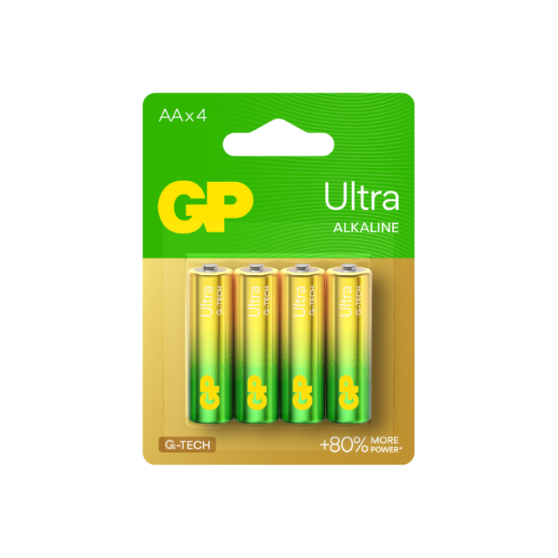 Baterie GP Batteries- Ultra Alcalina AALR6) 1.5V alcalina- blister 4 buc. GP15AUETA21-2GSB4 GPPCA15AU721timbru verde 0.32 lei)