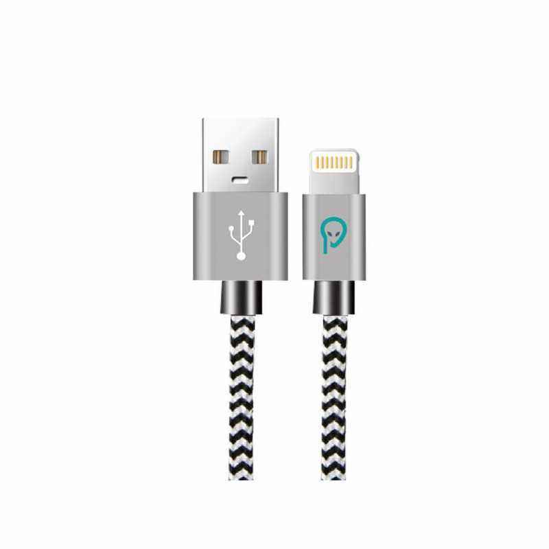 CABLU alimentare si date SPACER- pt. smartphone- USB 2.0T) la LightningT)- pentru Iphone-braided- retail pack- 1.8m- zebra-SPDC-