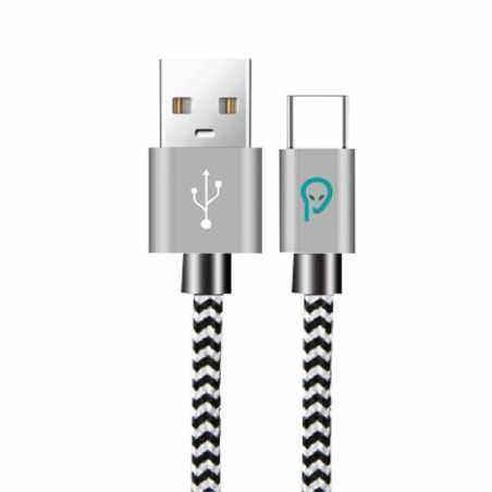 CABLU alimentare si date SPACER- pt. smartphone- USB 3.0T) la Type-CT)- 2.1A- braided- retail pack- 1m- zebra-SPDC-TYPEC-BRD-ZB