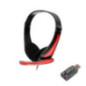 CASTI Spacer- cu fir- standard- utilizare multimedia- microfon pe brat- conectare prin adaptor USB 2.0 sau Jack 3.5 mm x 2- negr