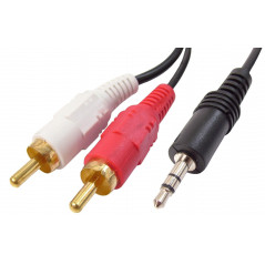 Cablu jack tata 3.5 mm stereo - 2 x RCA tata - 1.5 m