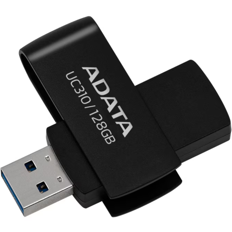 MEMORIE USB 3.2 ADATA 128 GB- protectie slide laterala- carcasa plastic- negru- UC310-128G-RBKtimbru verde 0.03 lei)