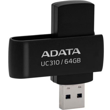 MEMORIE USB 3.2 ADATA 64 GB- protectie slide laterala- carcasa plastic- negru- UC310-64G-RBKtimbru verde 0.03 lei)