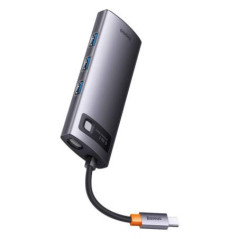 DOCKING Station Baseus Metal Gleam- conectare PC USB Type-C- Type-C to HDMI x 1+USB3.0 x 3 + PD x 1+VGA x 1- albastru WKWG030013