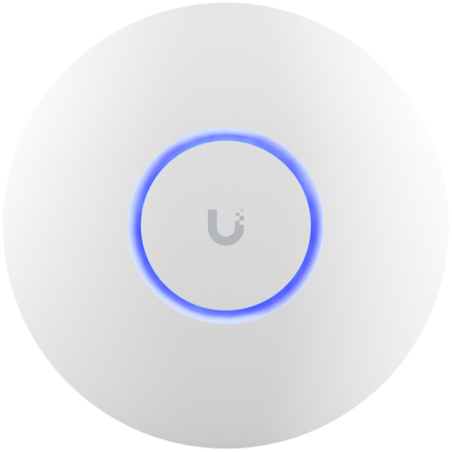Ubiquiti U6 access point. WiFi 6 model with throughput rate of 573.5 Mbps at 2.4 GHz and 2402 Mbps at 5 GHz. No POE injector inc