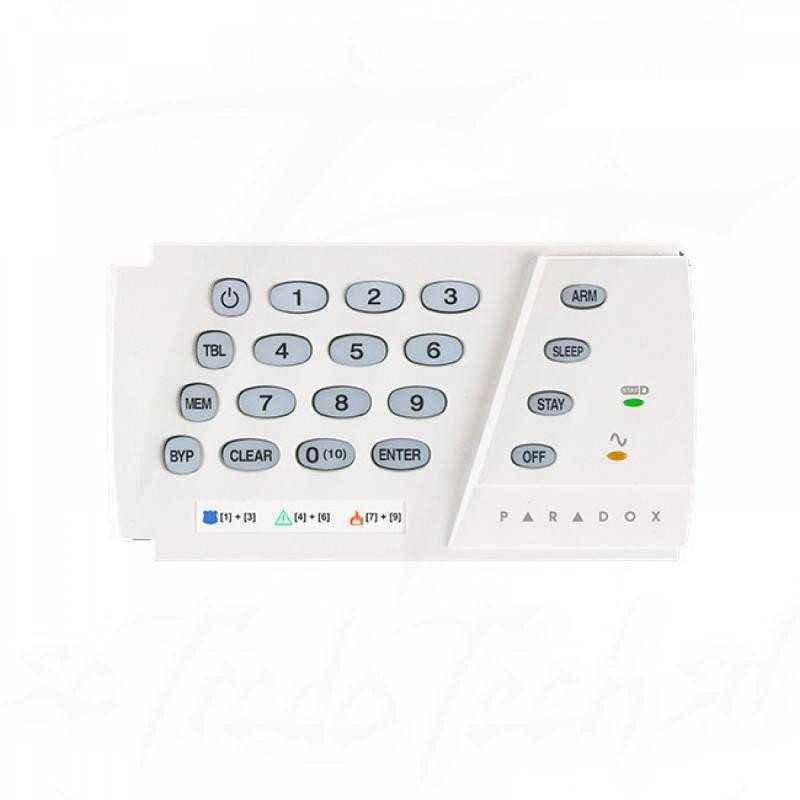 TASTATURA alarma Paradox- pentru 10 zone- 7 taste active cu activcare rapida one-touch)- Led ACC- Led Stay-D- deschidere pe oriz