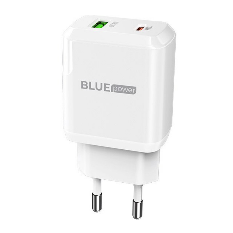 Incarcator Retea cu cablu USB Type C - Lightning Blue Power BLN5- PD20WQC3.0- 1 X USB - 1 X USB Tip-C- Alb 311346timbru verde 0