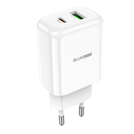 Incarcator Retea USB Blue Power BBN4 Potential- Quick Charge- 20W- 1 X USB - 1 X USB Tip-C- Alb 314529timbru verde 0.18 lei)