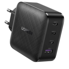 INCARCATOR retea Ugreen- CD104 Quick Charge 3.0 65W- 3 x USB Type-C 5V/3A- 1 x USB 5V/3A- negru 70774timbru verde 0.18 lei) - 69
