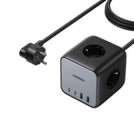 INCARCATOR RETEA Ugreen- CD268- Powerstrip- Quick Charge 65W- 3 x AC- 2 x USB Type-C Output 5V/3A- 2 x USB- include cablu lungim