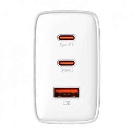 INCARCATOR RETEA Baseus Cube Pro- Quick Charge 65W- 2 x USB Type-C Output 5V/3A- 1 x USB- alb P10152301213-00timbru verde 0.18 l
