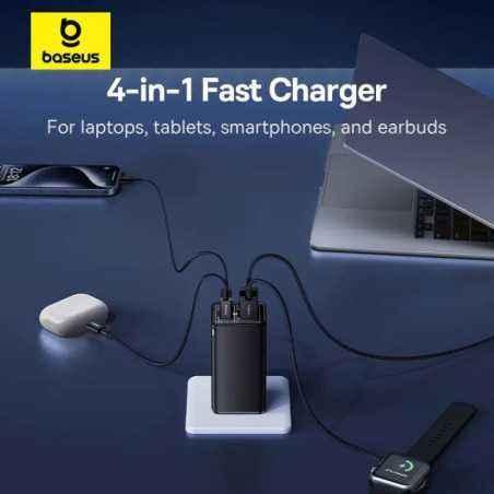 INCARCATOR RETEA Baseus GaN6 Pro- Quick Charge 100W- 2 x USB Type-C Output 5V/3A- 2 x USB cablu USB Type-C la USB Type-C de 100W
