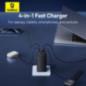 INCARCATOR RETEA Baseus GaN6 Pro- Quick Charge 100W- 2 x USB Type-C Output 5V/3A- 2 x USB cablu USB Type-C la USB Type-C de 100W