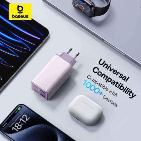 INCARCATOR RETEA Baseus GaN6 Pro- Quick Charge 100W- 2 x USB Type-C Output 5V/3A- 2 x USB cablu USB Type-C la USB Type-C de 100W
