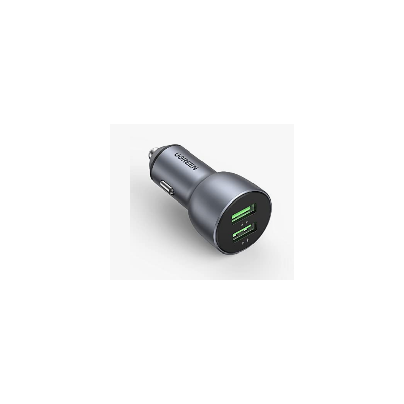 INCARCATOR auto Ugreen- CD213 2 x USB Output 5V/3A QC3.0- total output 36W- pt. bricheta auto- gri 10144timbru verde 0.8 lei) -