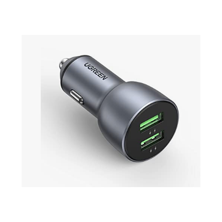 INCARCATOR auto Ugreen- CD213 2 x USB Output 5V/3A QC3.0- total output 36W- pt. bricheta auto- gri 10144timbru verde 0.8 lei) -