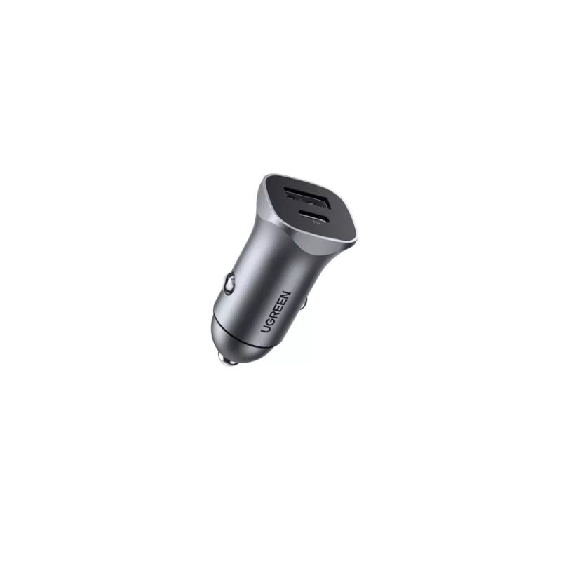 INCARCATOR auto Ugreen- CD130 USB Type-C x 1 Output 5V/3A QC3.0- USB x 1 Output 5V/3A- total output 30W- pt. bricheta auto- gri