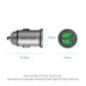 ALIMENTATOR SmartPhone Auto Vention Two-Port USB AA(18/18) Car Charger Gray Mini Style Aluminium Alloy Type- FFAH0timbru verde 0