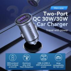 ALIMENTATOR SmartPhone Auto Vention Two-Port USB AA(30/30) Car Charger Gray Mini Style Aluminium Alloy Type- FFEH0timbru verde 0