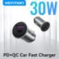 ALIMENTATOR SmartPhone Auto Vention Two-Port USB AA(3030) Car Charger Gray Mini Style Aluminium Alloy Type- FFFH0timbru verde 0.