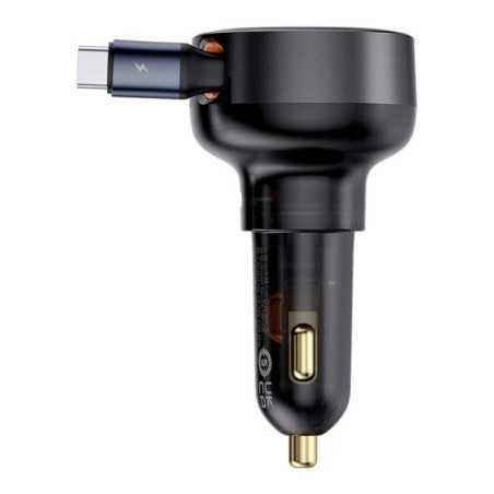 INCARCATOR auto Baseus Enjoyment Pro- 2 x USB Type-C - total output 60W- pt. bricheta auto- negru C00057802111-01timbru verde 0.