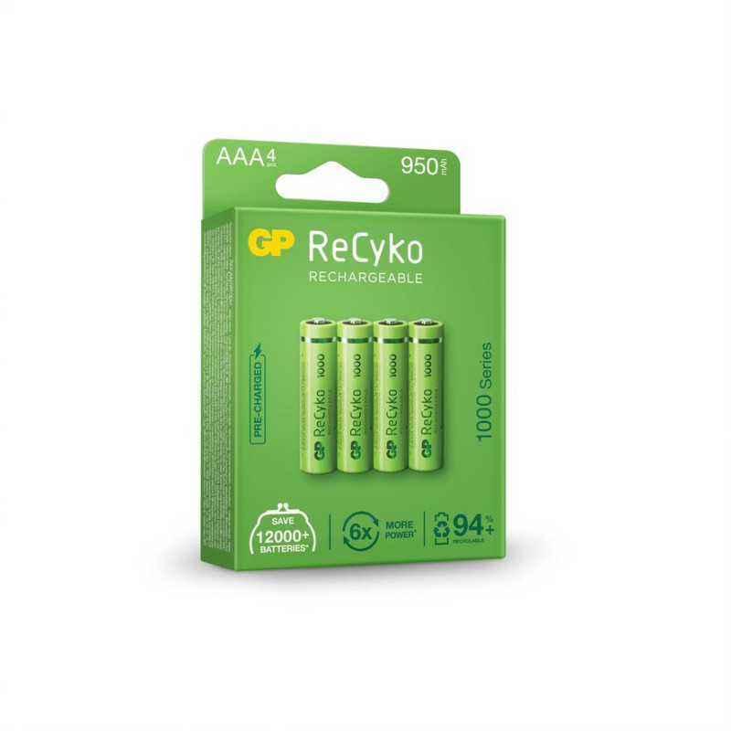 Acumulatori GP Batteries- ReCyco 1000mAh AAALR03) 1.2V NiMH- paper box 4 buc. 100AAAHCE-EB4 GPRHC103E019timbru verde 0.32 lei)