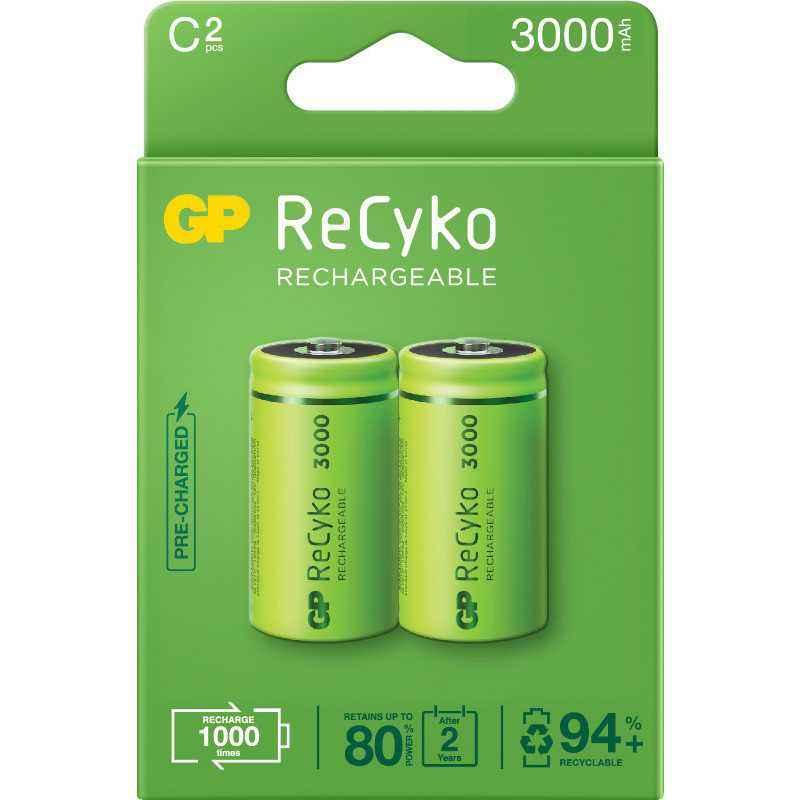 Acumulatori GP Batteries- ReCyco 3000mAh CR14) 1.2V NiMH- paper box 2 buc. 300CHCB-EB2- GPRHC30CB025timbru verde 0.16 lei)