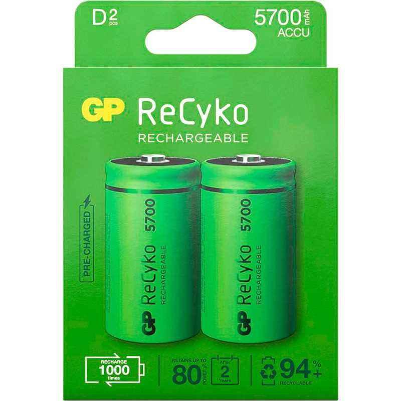 Acumulatori GP Batteries- ReCyco 5700mAh DR20) 1.2V NiMH- paper box 2 buc. 570DHCB-EB2- GPRHC57DB025timbru verde 0.16 lei)