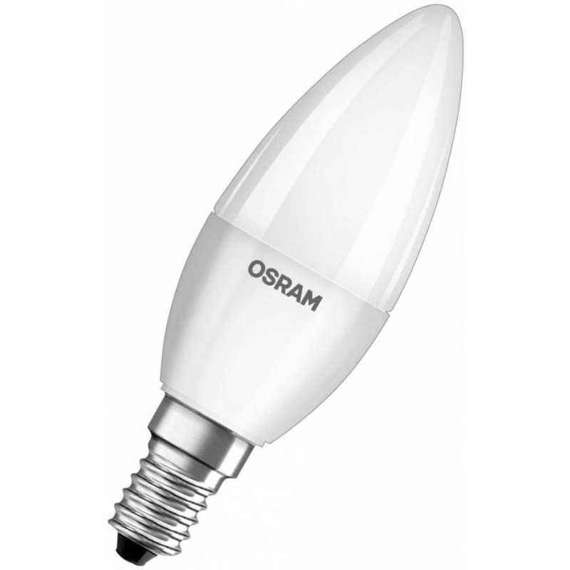 BEC LED Osram- soclu E14- putere 5.7W- forma lumanare- lumina alb calda- alimentare 220 - 240 V- 000004052899326453timbru verde