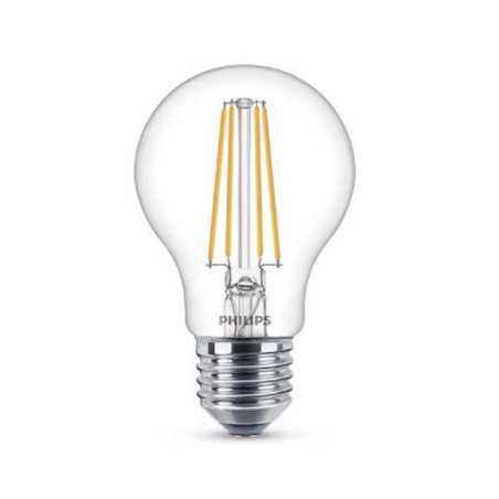 BEC LED Philips- soclu E27- putere 7W- forma clasic- lumina alb calda- alimentare 220 - 240 V- 000008718696742419timbru verde 0.