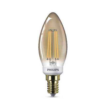 BEC LED Philips- soclu E14- putere 5W- forma lumanare- lumina alb calda- alimentare 220 - 240 V- 000008718696750742timbru verde