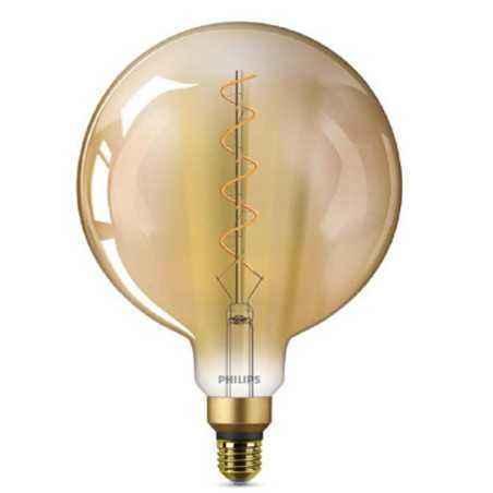 BEC LED Philips- soclu E27- putere 5W- forma sferic- lumina alb calda- alimentare 220 - 240 V- 000008718696768082timbru verde 0.
