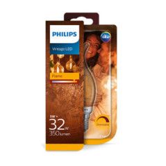 BEC LED Philips- soclu E14- putere 5W- forma flacara- lumina alb calda- alimentare 220 - 240 V- 000008718696814130timbru verde 0