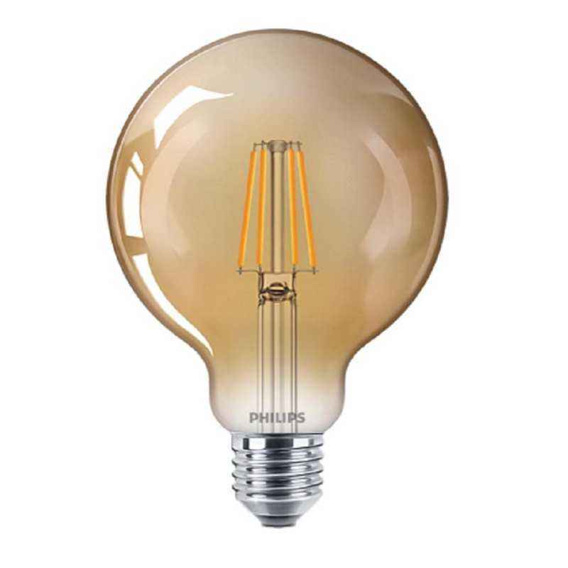 BEC LED Philips- soclu E27- putere 4W- forma sferic- lumina alb calda- alimentare 220 - 240 V- 000008718699673604timbru verde 0.
