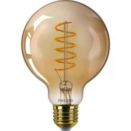 BEC LED Philips- soclu E27- putere 5.5W- forma sferic- lumina alb calda- alimentare 220 - 240 V- 000008718699676070timbru verde