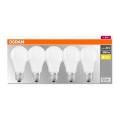 SET 5 becuri LED Osram- soclu E27- putere 9W- forma clasic- lumina alb calda- alimentare 220 - 240 V- 000004058075090484timbru v