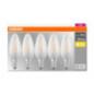SET 5 becuri LED Osram- soclu E14- putere 4W- forma lumanare- lumina alb calda- alimentare 220 - 240 V- 000004058075090682timbru