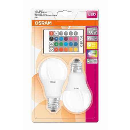 SET 2 becuri LED Osram- soclu E27- putere 9W- forma clasic- lumina multicolora- alimentare 220 - 240 V- 000004058075091733timbru