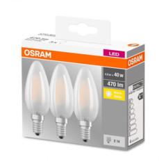SET 3 becuri LED Osram- soclu E14- putere 4.5W- forma lumanare- lumina alb calda- alimentare 220 - 240 V- 000004058075819375timb