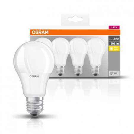 SET 4 becuri LED Osram- soclu E27- putere 8.5W- forma clasic- lumina alb calda- alimentare 220 - 240 V- 000004058075819450timbru