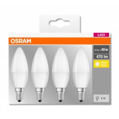 SET 4 becuri LED Osram- soclu E14- putere 5.7W- forma lumanare- lumina alb calda- alimentare 220 - 240 V- 000004058075819474timb