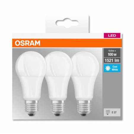 SET 3 becuri LED Osram- soclu E27- putere 14W- forma clasic- lumina alb- alimentare 220 - 240 V- 000004058075819559timbru verde