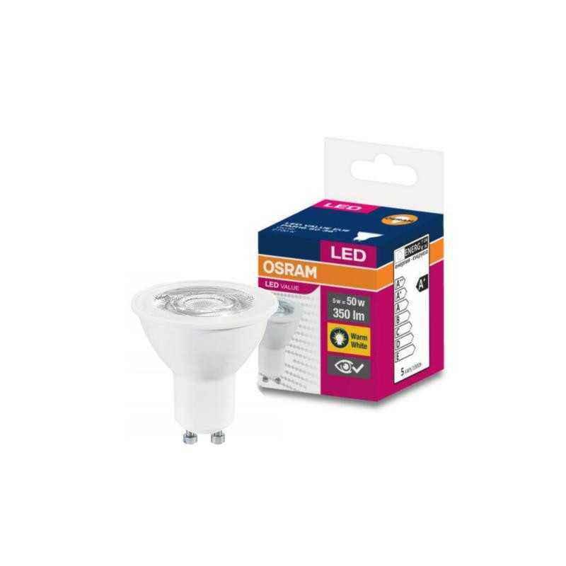 SPOT incastrat LED Osram- soclu GU10- putere 5W- forma spot- lumina alb- alimentare 220 - 240 V- 000004058075198586timbru verde
