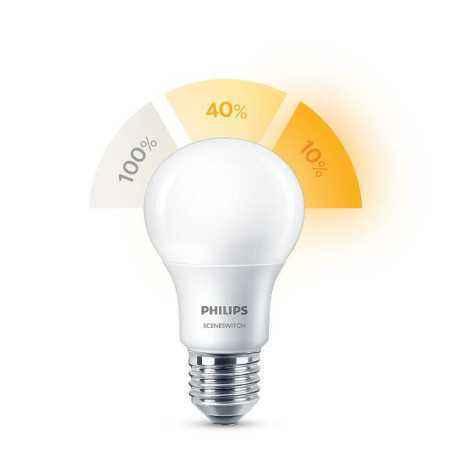 BEC LED Philips- soclu E27- putere 8W- forma clasic- lumina alb calda- alimentare 220 - 240 V- 000008718696588840timbru verde 0.